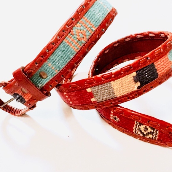 Accessories - • leather boho aztec belt •